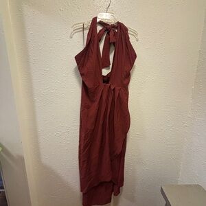 Banana Republic Backless Dress in Deep Red